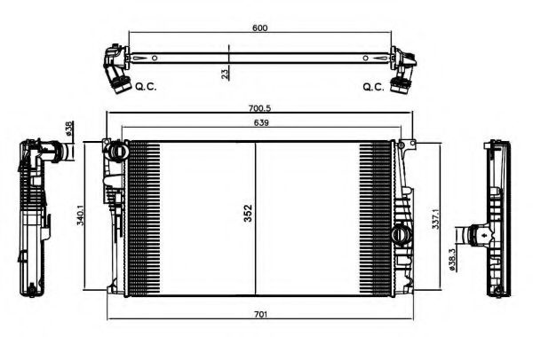 Radiator, racire motor BMW Seria 2 Cabriolet (F23) (2014 - 2016) NRF 58410 piesa NOUA