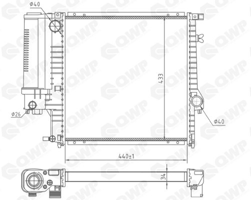 Radiator, racire motor BMW Seria 3 Compact (E36) (1994 - 2000) QWP WRA157 piesa NOUA