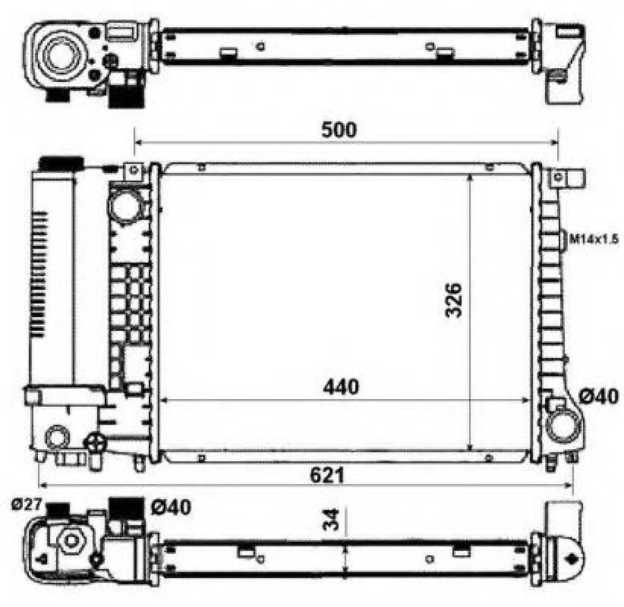 Radiator, racire motor BMW Seria 3 (E36) (1990 - 1998) NRF 53426 piesa NOUA