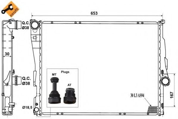 Radiator, racire motor BMW Seria 3 (E46) (1998 - 2005) NRF 51580 piesa NOUA