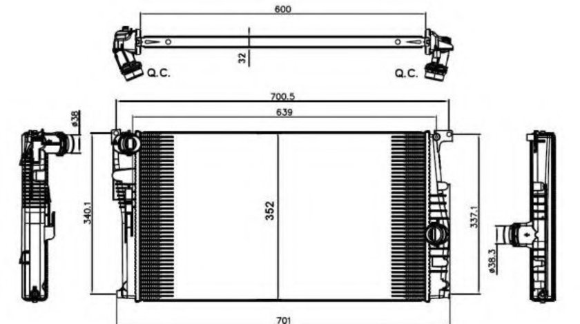 Radiator, racire motor BMW Seria 4 Cabriolet (F33, F83) (2013 - 2016) NRF 58412 piesa NOUA