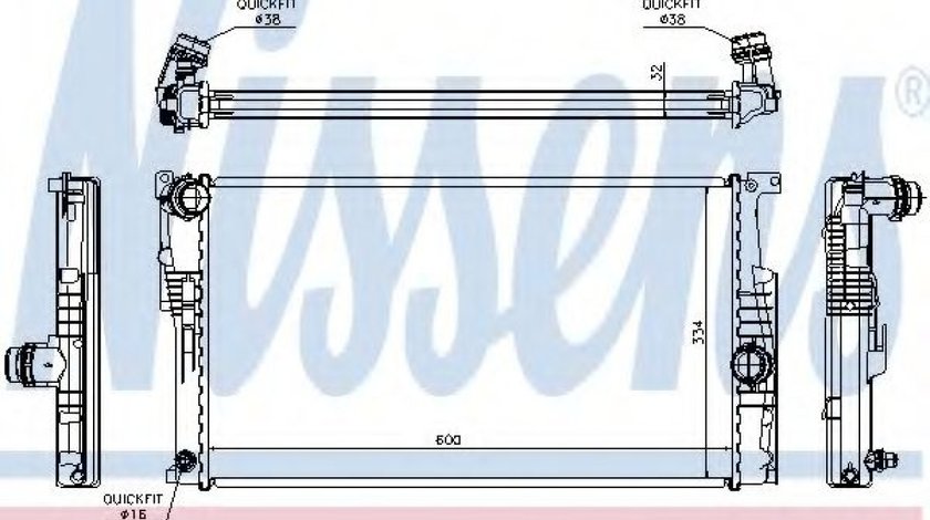 Radiator, racire motor BMW Seria 4 Cupe (F32, F82) (2013 - 2016) NISSENS 60815 piesa NOUA