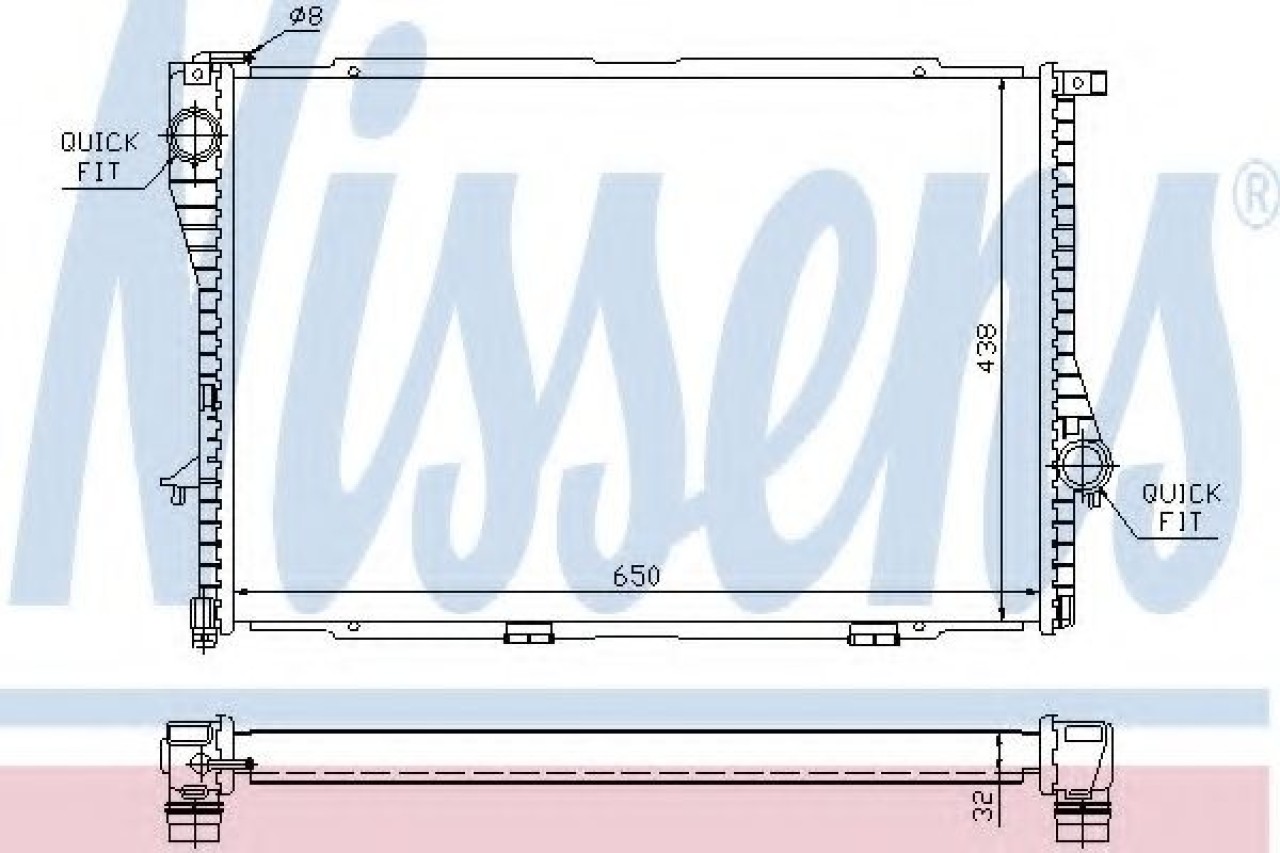 Radiator, racire motor BMW Seria 7 (E38) (1994 - 2001) NISSENS 60648A piesa NOUA