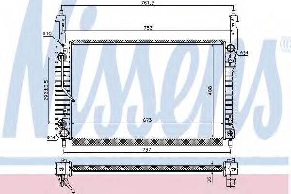 Radiator, racire motor CHEVROLET CAPTIVA (C100, C140) (2006 - 2016) NISSENS 63119 piesa NOUA