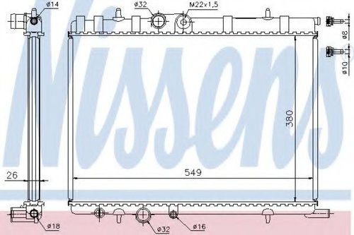 Radiator, racire motor CITROEN C4 Cupe (LA) (2004 - 2011) NISSENS 63502 piesa NOUA