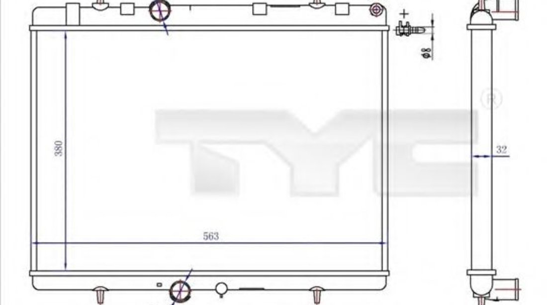 Radiator, racire motor CITROEN C4 II (B7) (2009 - 2016) TYC 726-0020-R piesa NOUA