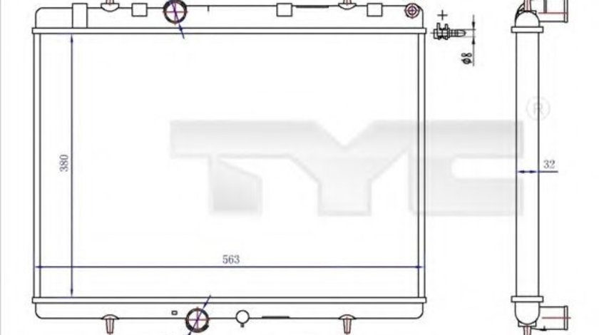 Radiator, racire motor CITROEN C4 Limuzina (2006 - 2016) TYC 726-0020-R piesa NOUA