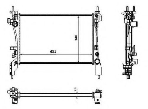 Radiator, racire motor CITROEN NEMO caroserie (AA) (2008 - 2016) NRF 53934 piesa NOUA