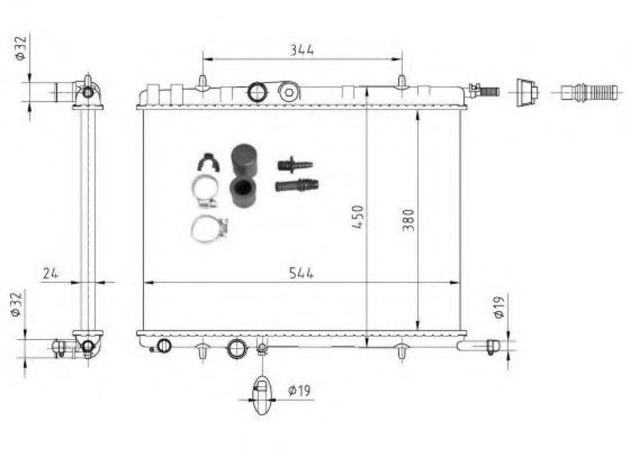 Radiator, racire motor CITROEN XSARA Estate (N2) (1997 - 2010) NRF 53424A piesa NOUA