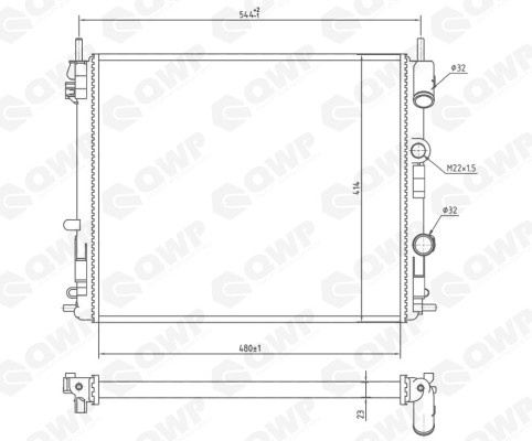 Radiator, racire motor DACIA LOGAN EXPRESS (FS) (2009 - 2016) QWP WRA115 piesa NOUA