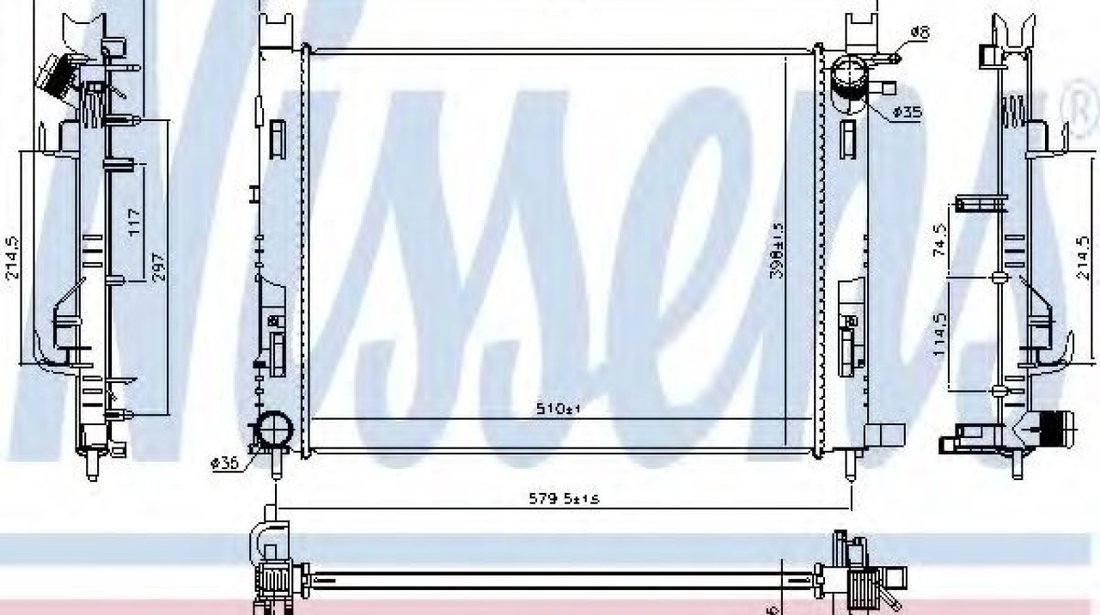 Radiator, racire motor DACIA LOGAN MCV II (2013 - 2016) NISSENS 637627 piesa NOUA