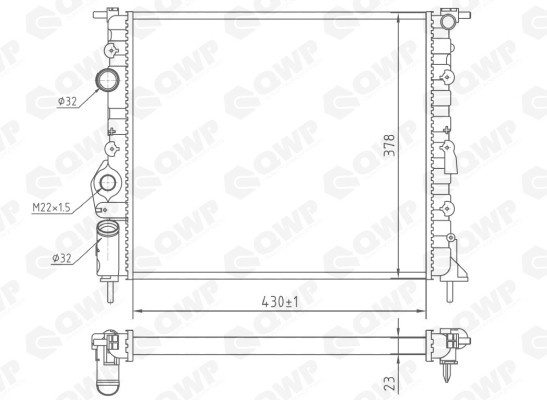 Radiator, racire motor DACIA LOGAN MCV (KS) (2007 - 2016) QWP WRA121 piesa NOUA