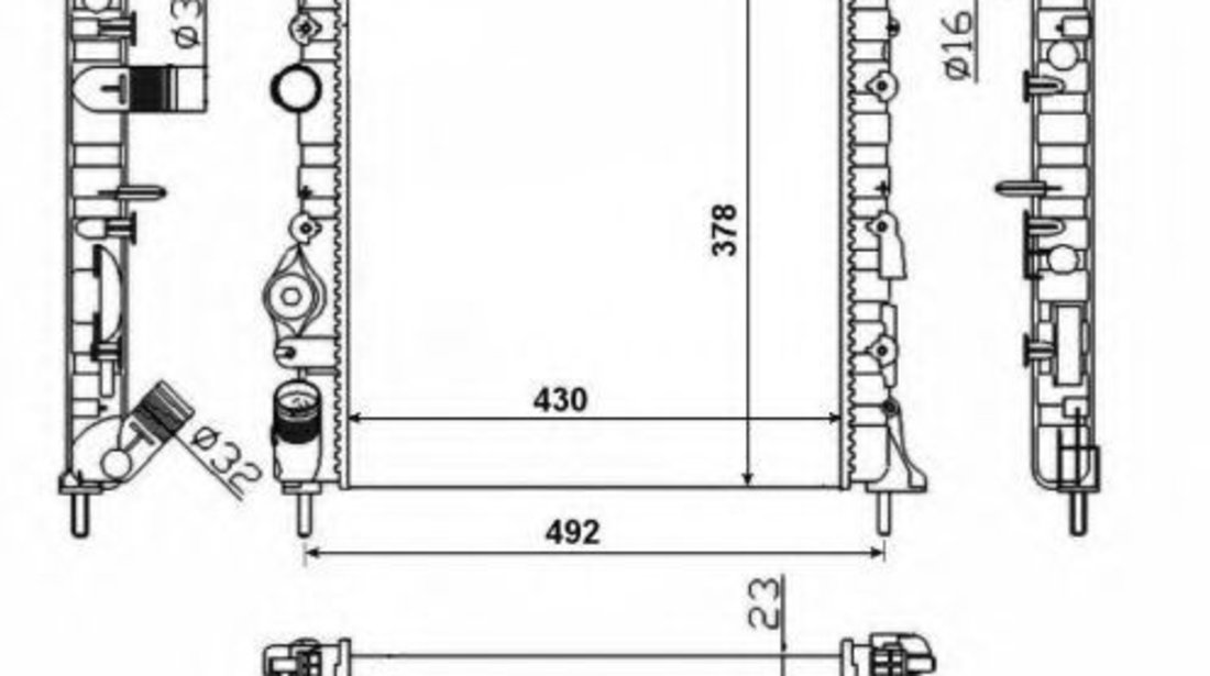 Radiator, racire motor DACIA LOGAN MCV (KS) (2007 - 2016) NRF 58023 piesa NOUA