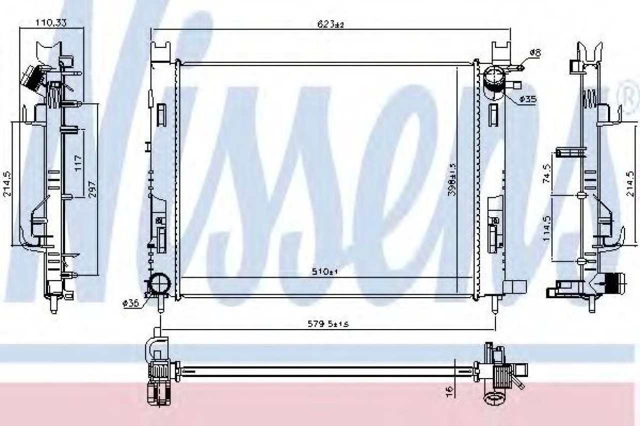 Radiator, racire motor DACIA SANDERO II (2012 - 2016) NISSENS 637627 piesa NOUA