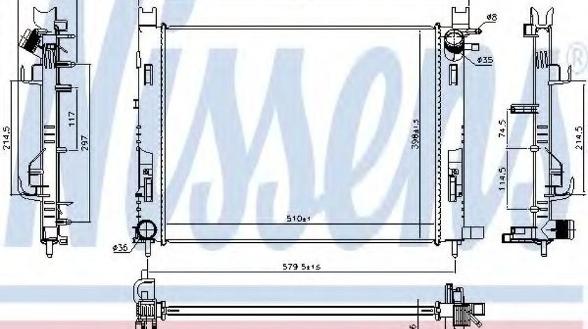 Radiator, racire motor DACIA SANDERO II (2012 - 2016) NISSENS 637627 piesa NOUA