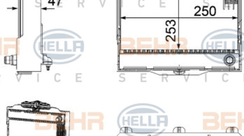 Radiator, racire motor fata stanga (8MK376746521 HELLA) BMW