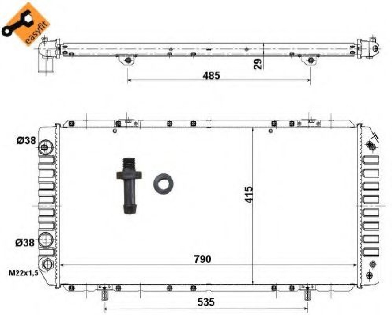 Radiator, racire motor FIAT DUCATO bus (230) (1994 - 2002) NRF 52062 piesa NOUA