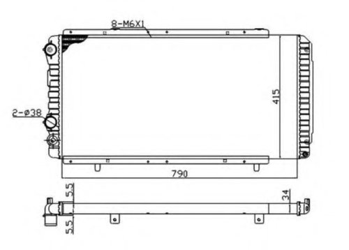 Radiator, racire motor FIAT DUCATO bus (230) (1994 - 2002) NRF 52062A piesa NOUA