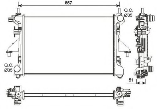 Radiator, racire motor FIAT DUCATO bus (250, 290) (2006 - 2016) NRF 54203 piesa NOUA