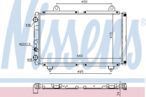 Radiator, racire motor FIAT DUCATO caroserie (280) (1982 - 1990) NISSENS 63558 piesa NOUA