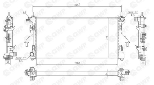 Radiator, racire motor FIAT DUCATO platou / sasiu (250, 290) (2006 - 2016) QWP WRA111 piesa NOUA