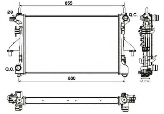 Radiator, racire motor FIAT DUCATO platou / sasiu (250, 290) (2006 - 2016) NRF 54204 piesa NOUA