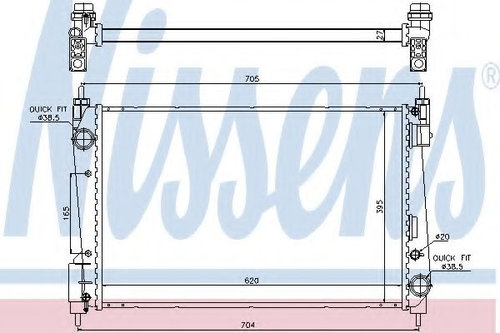 Radiator, racire motor FIAT GRANDE PUNTO (199) (2005 - 2016) NISSENS 61915 piesa NOUA