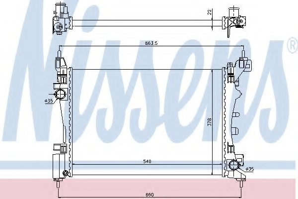 Radiator, racire motor FIAT GRANDE PUNTO (199) (2005 - 2016) NISSENS 61917 piesa NOUA