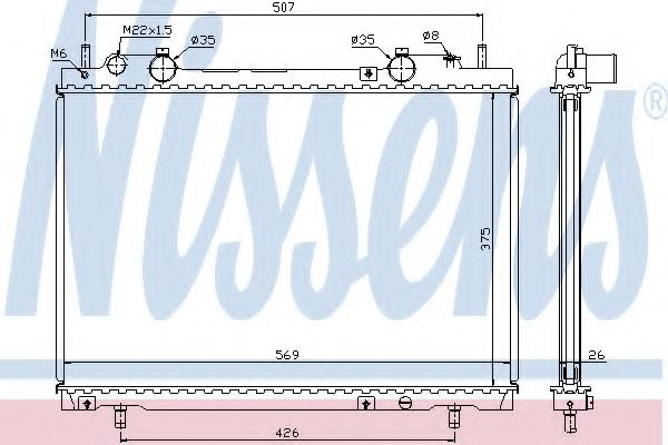 Radiator, racire motor FIAT MAREA (185) (1996 - 2007) NISSENS 61672A piesa NOUA