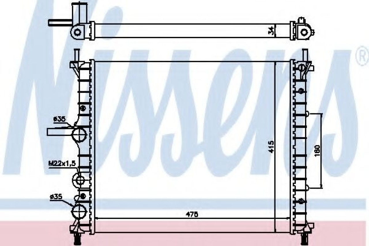 Radiator, racire motor FIAT MULTIPLA (186) (1999 - 2010) NISSENS 61786 piesa NOUA