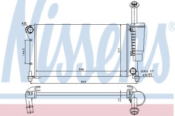 Radiator, racire motor FIAT PANDA (169) (2003 - 2016) NISSENS 617852 piesa NOUA