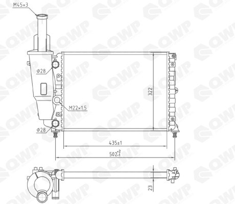 Radiator, racire motor FIAT PUNTO (176) (1993 - 1999) QWP WRA147 piesa NOUA