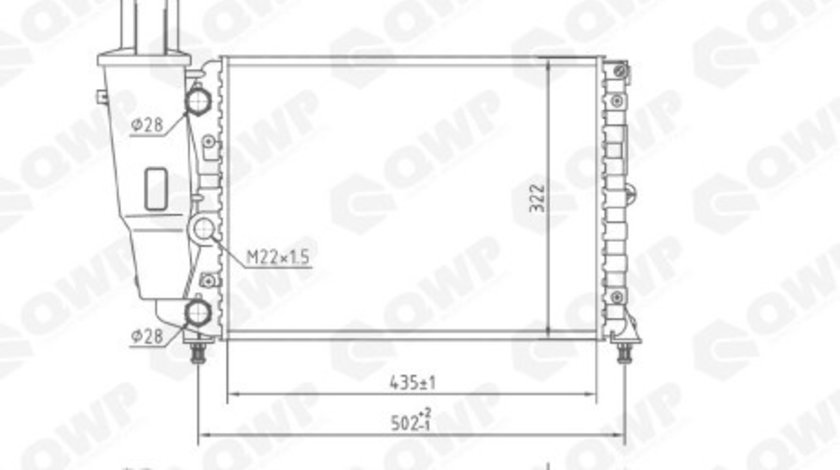 Radiator, racire motor FIAT PUNTO Cabriolet (176C) (1994 - 2000) QWP WRA147 piesa NOUA