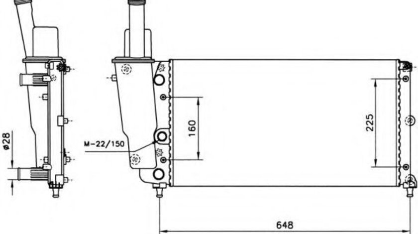 Radiator, racire motor FIAT PUNTO Cabriolet (176C) (1994 - 2000) NRF 58072 piesa NOUA