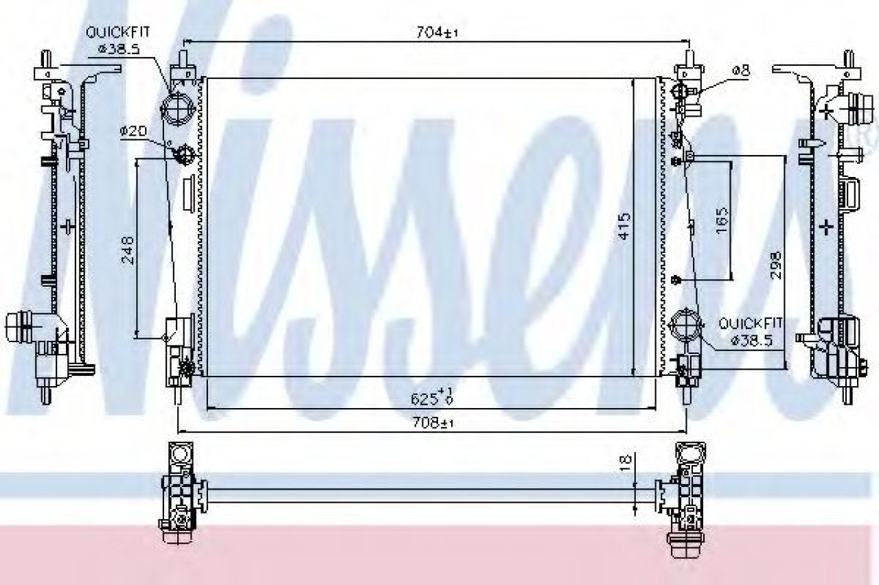 Radiator, racire motor FIAT PUNTO EVO (199) (2008 - 2016) NISSENS 617864 piesa NOUA