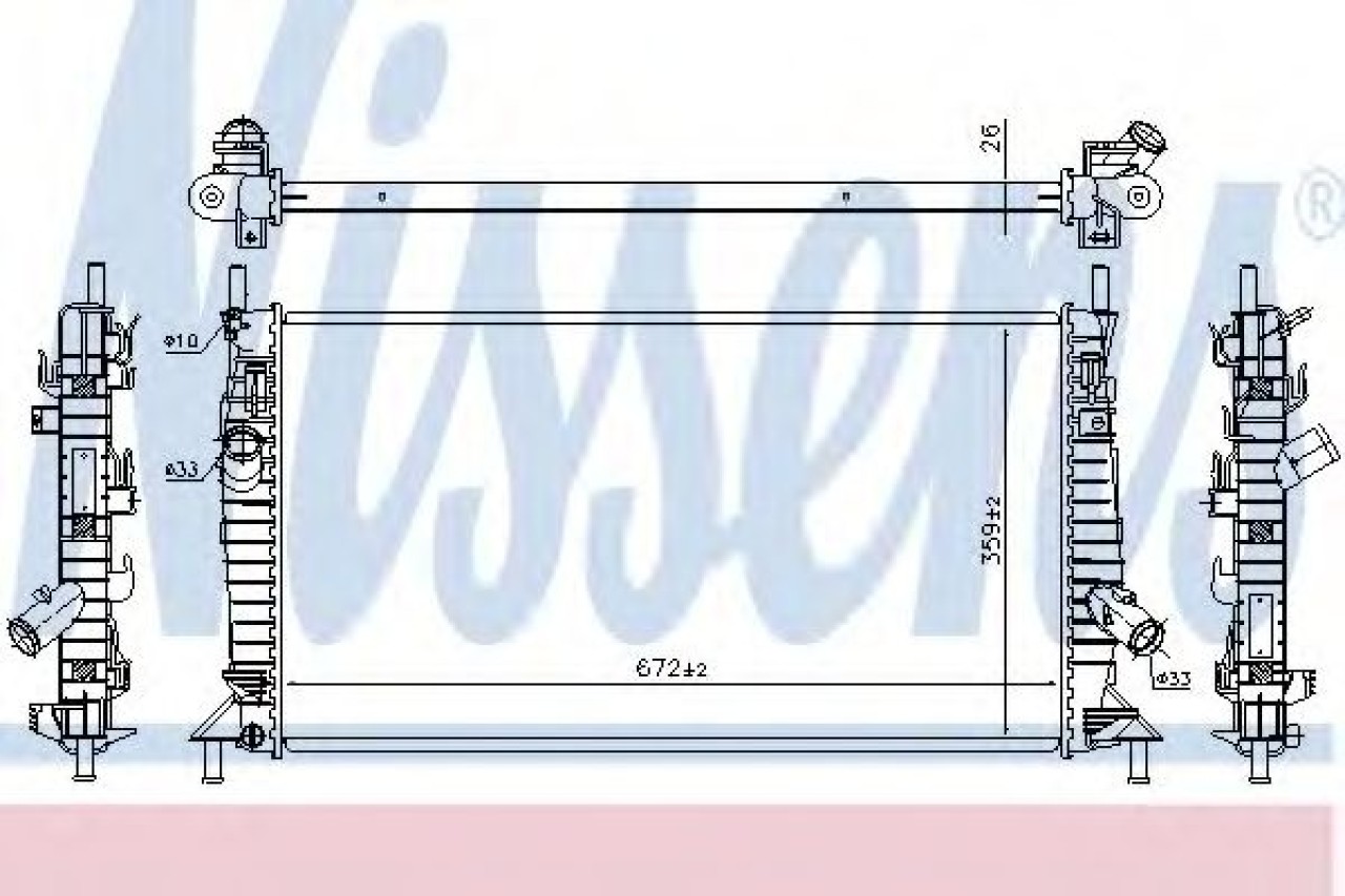 Radiator, racire motor FORD C-MAX (DM2) (2007 - 2016) NISSENS 62017A piesa NOUA