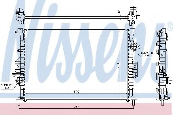 Radiator, racire motor FORD C-MAX II Van (2010 - 2016) NISSENS 66857 piesa NOUA