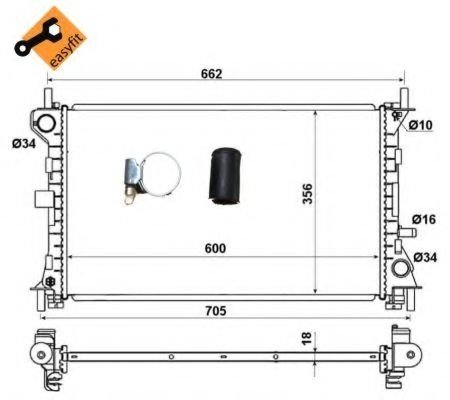 Radiator, racire motor FORD FOCUS (DAW, DBW) (1998 - 2007) NRF 509615 piesa NOUA