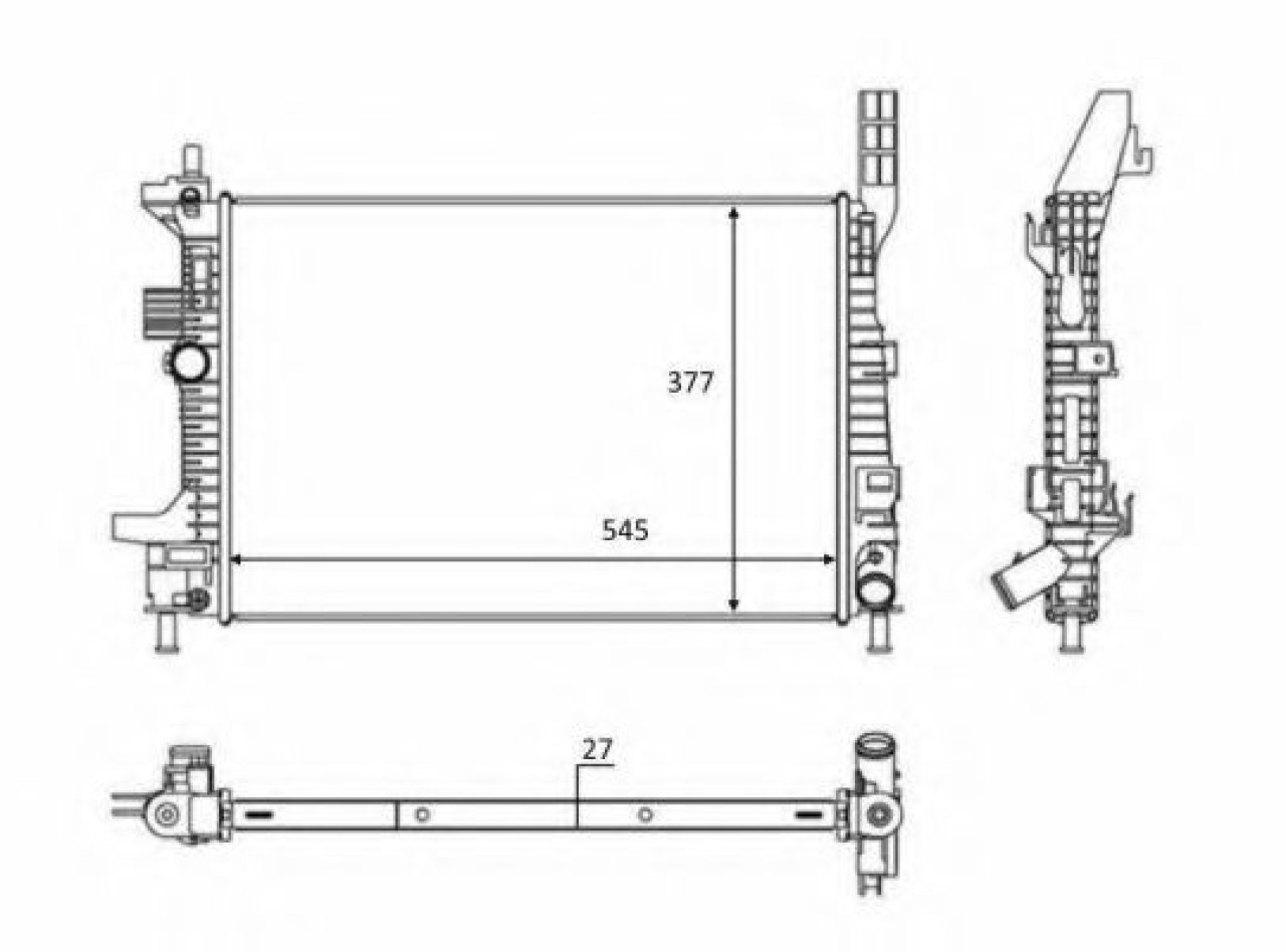 Radiator, racire motor FORD FOCUS III Limuzina (2010 - 2016) NRF 58284 piesa NOUA