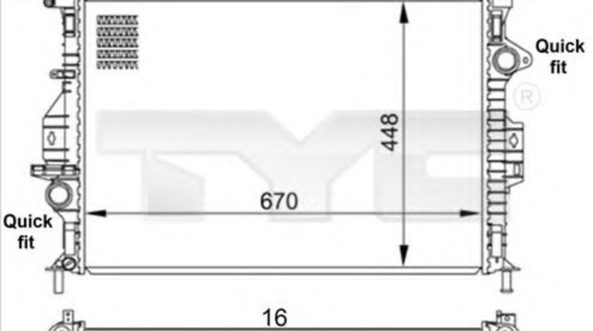 Radiator, racire motor FORD S-MAX (WA6) (2006 - 2016) TYC 710-0057 piesa NOUA