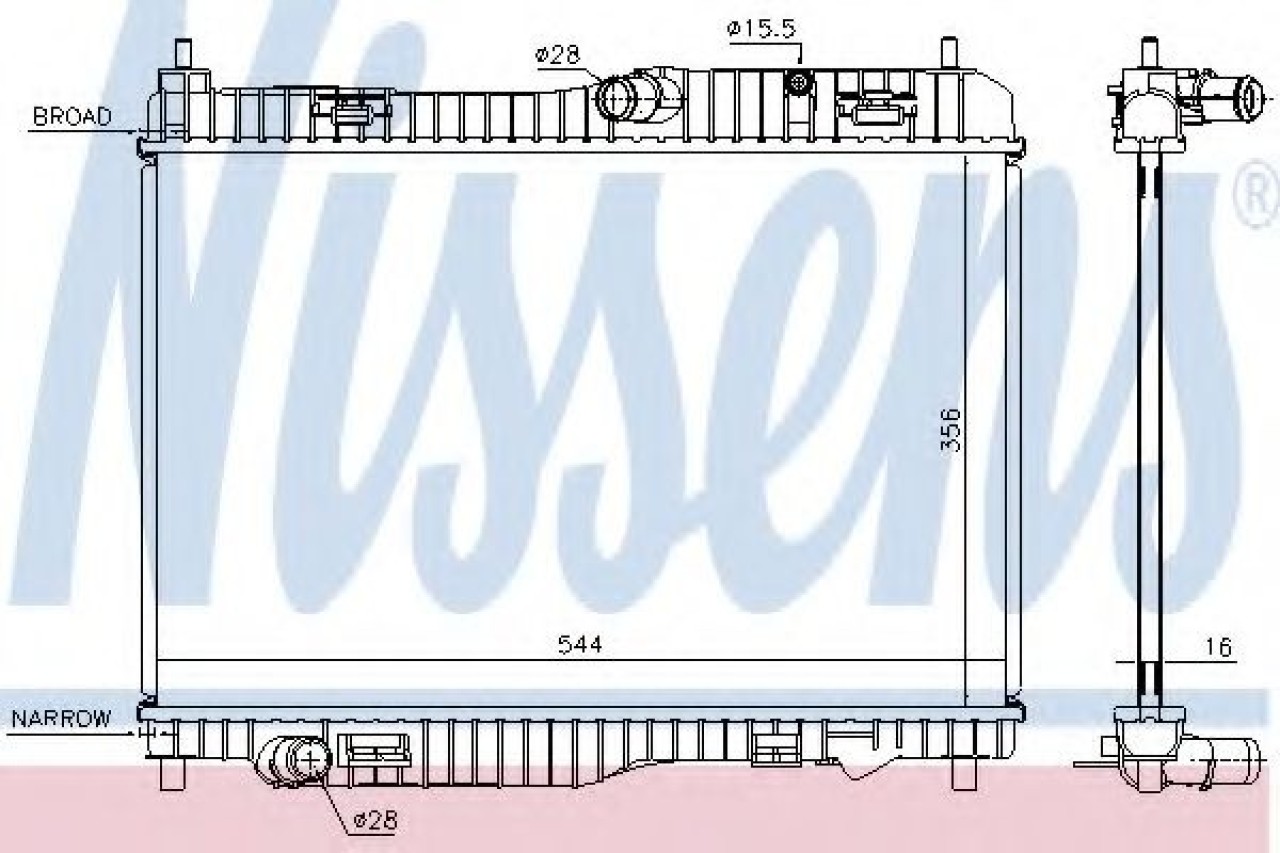 Radiator, racire motor FORD TOURNEO COURIER combi (2014 - 2016) NISSENS 66858 piesa NOUA