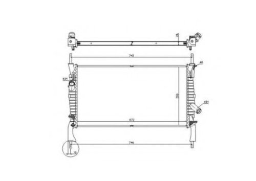 Radiator, racire motor FORD TRANSIT caroserie (2006 - 2014) NRF 53742 piesa NOUA