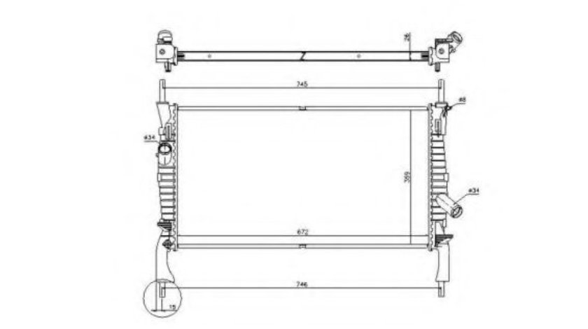 Radiator, racire motor FORD TRANSIT caroserie (2006 - 2014) NRF 53742 piesa NOUA