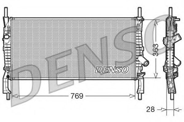 Radiator, racire motor FORD TRANSIT caroserie (2006 - 2014) DENSO DRM10106 piesa NOUA