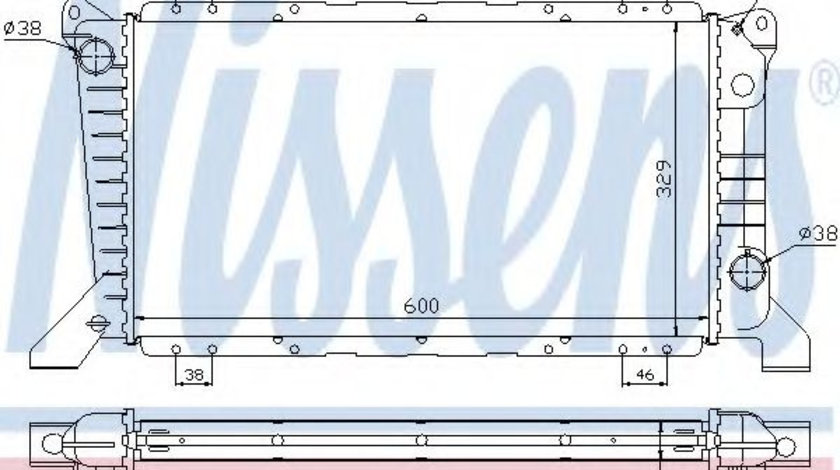 Radiator, racire motor FORD TRANSIT caroserie (E) (1994 - 2000) NISSENS 62241A piesa NOUA