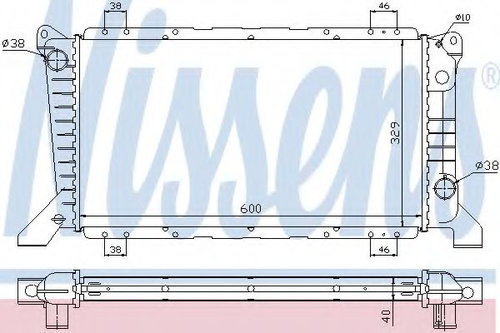 Radiator, racire motor FORD TRANSIT platou / sasiu (E) (1994 - 2000) NISSENS 62241A piesa NOUA