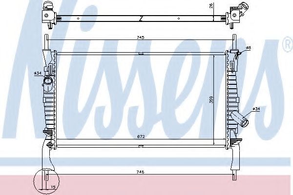 Radiator, racire motor FORD TRANSIT platou / sasiu (2006 - 2014) NISSENS 69225 piesa NOUA