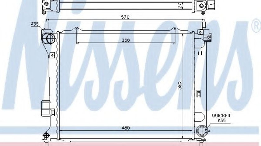 Radiator, racire motor HYUNDAI i20 (PB, PBT) (2008 - 2014) NISSENS 67549 piesa NOUA