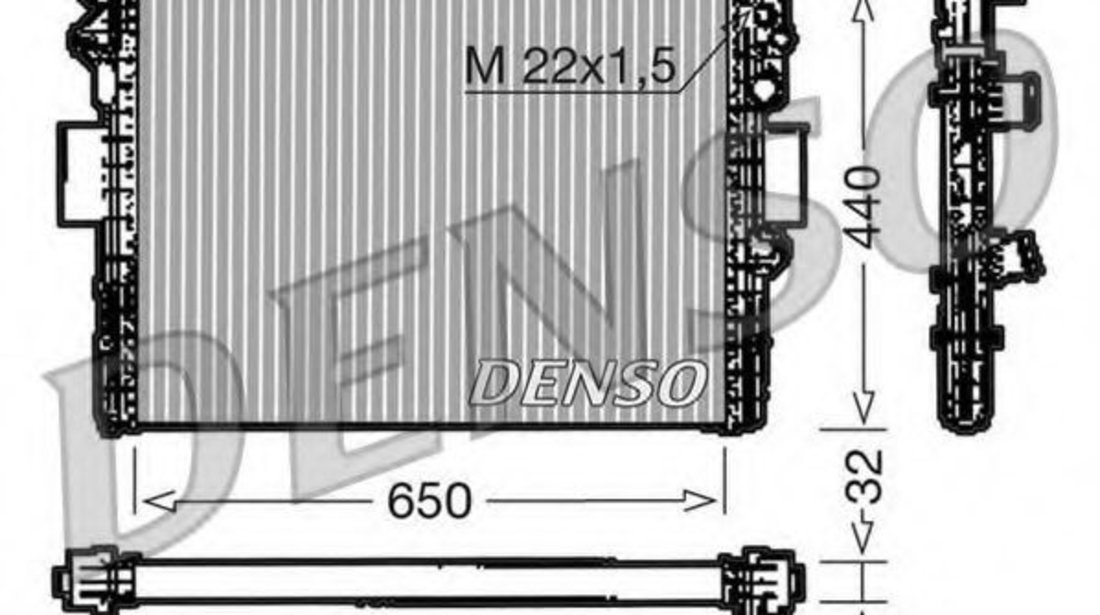 Radiator, racire motor IVECO DAILY III platou / sasiu (1999 - 2006) DENSO DRM12005 piesa NOUA