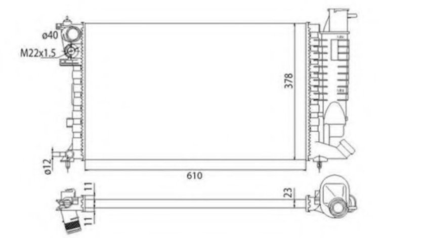 Radiator, racire motor IVECO DAILY IV autobasculanta (2006 - 2011) MAGNETI MARELLI 350213311003 piesa NOUA